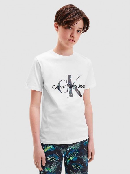T-Shirt Menino Palm Monogram Calvin Klein