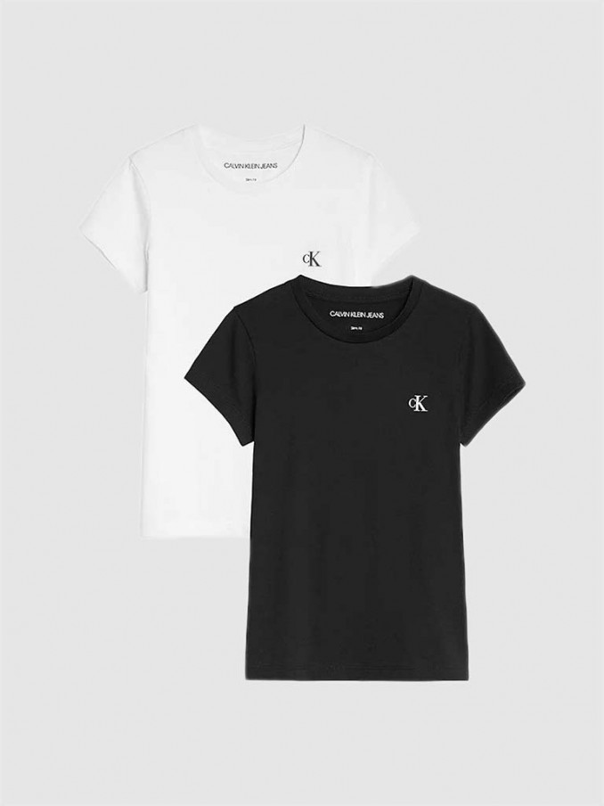 Pack 2 T-Shirt Menina Slim Monogram Calvin Klein