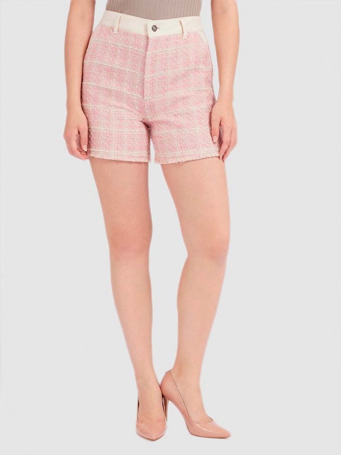Pantalones Cortos Mujer Rosa Guess
