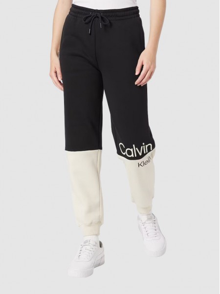 Pantalones Mujer Negro Calvin Klein