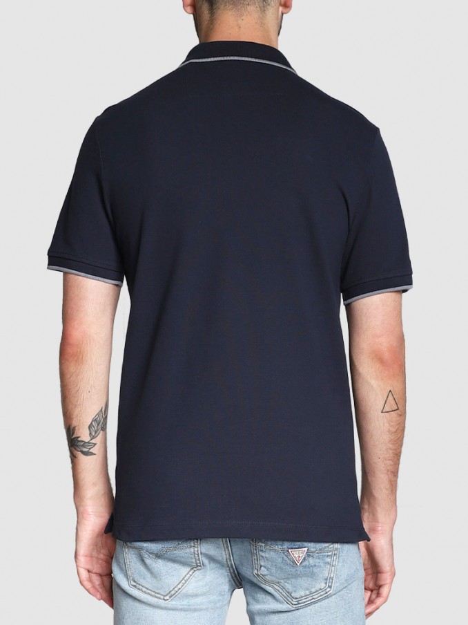 Polo Hombre Azul Marino Guess