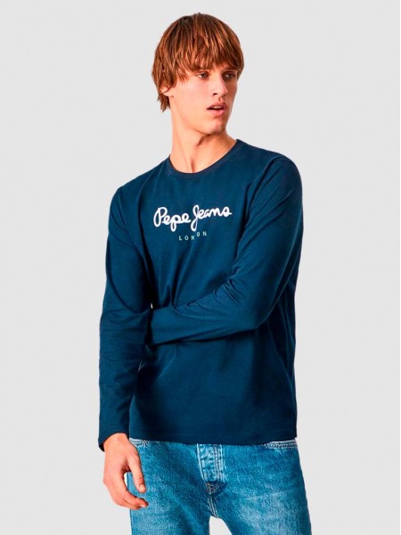 Sweatshirt Man Navy Blue Pepe Jeans London