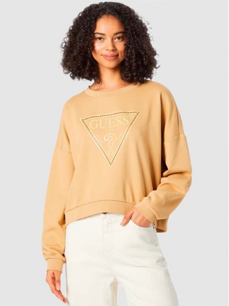 Sweatshirt Woman Camel Guess