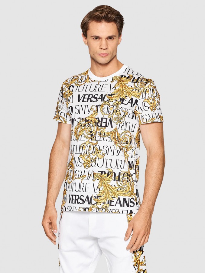 Tシャツ・カットソー VERSACE Men T Shirts 10133021A098651W010 White Versace T-shirt Milano stamp print - White | 10133021A098651W010