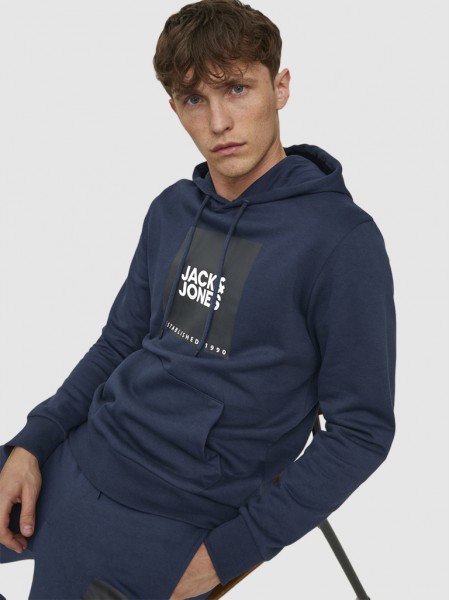 Sweatshirt Man Navy Blue Jack & Jones