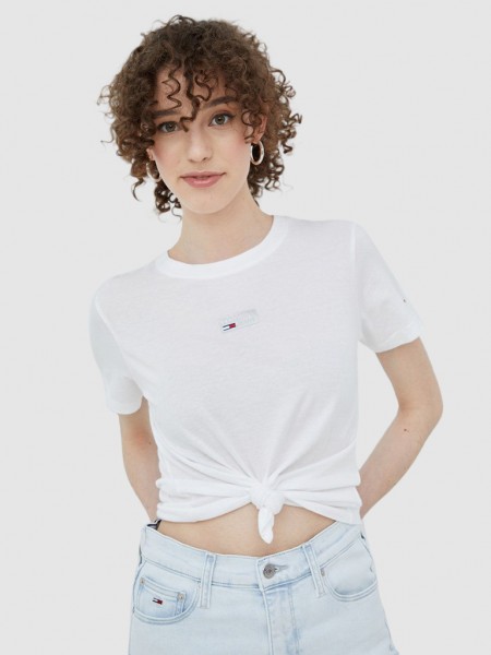 T-Shirt Woman White Tommy Jeans