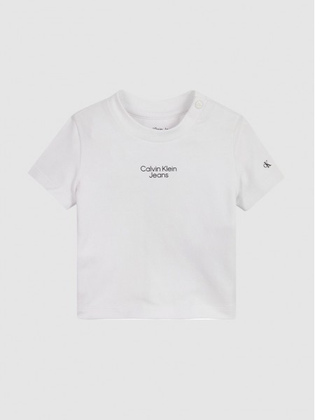 T-Shirt Bebé Menino Stack Logo Calvin Klein