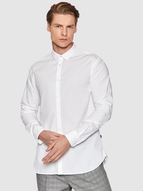 Camisa blanca discount hugo boss hombre