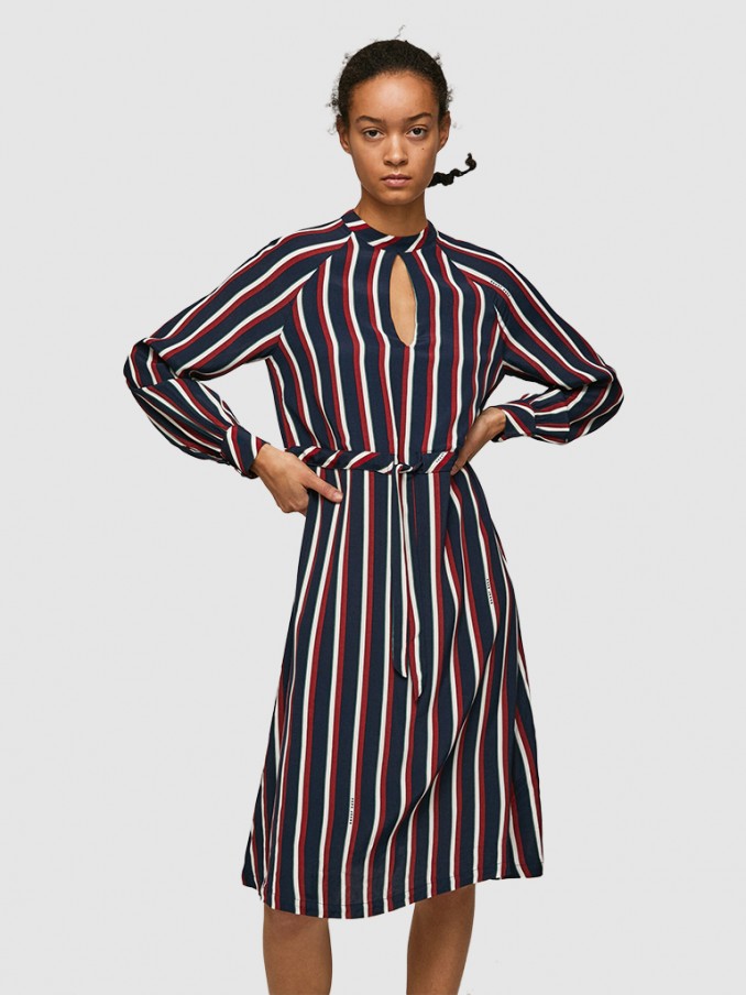 Dress Woman Bordeaux Pepe Jeans London