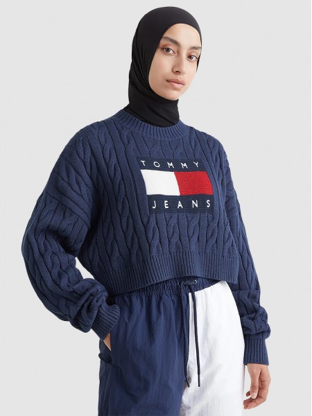 Sweatshirt Mujer Azul Marino Tommy Jeans