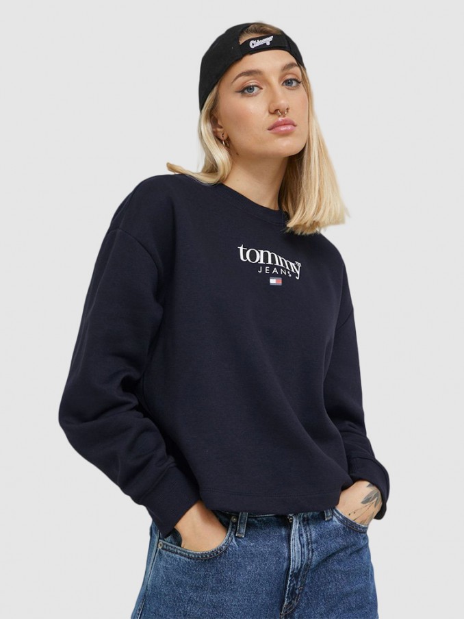 Sweatshirt Woman Navy Blue Tommy Jeans