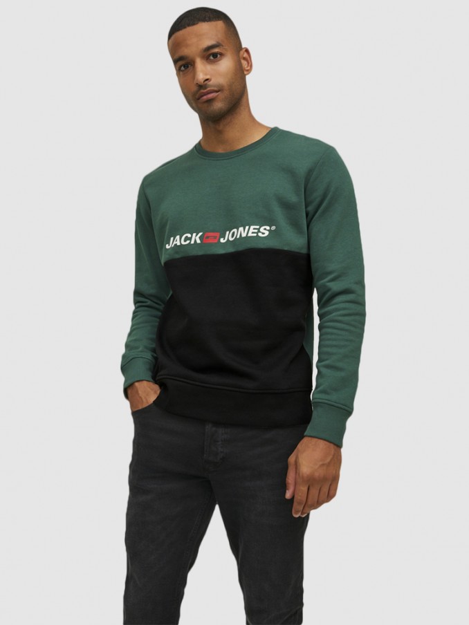 Sweatshirt Man Green Jack & Jones
