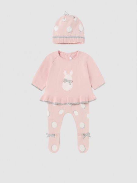 Conjunto 3 Peas Beb Menina Tricot Mayoral