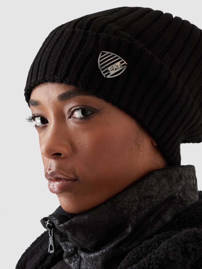 Beanie Woman Black Ea7 Emporio Armani