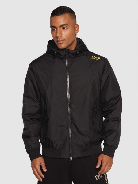 Chaqueta Hombre Negro Con Oro Ea7 Emporio Armani