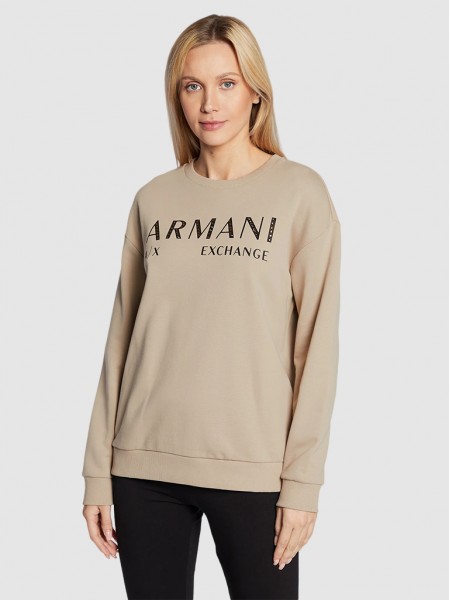 Sweatshirt Mujer Beige Armani Exchange