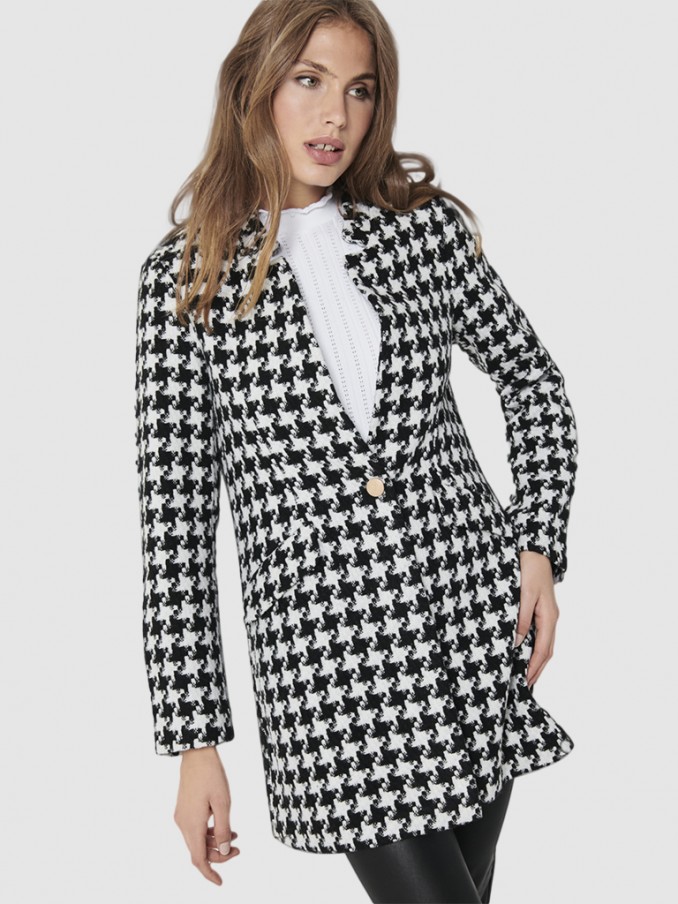 Chaqueta Mujer Negro Con Blanco Only