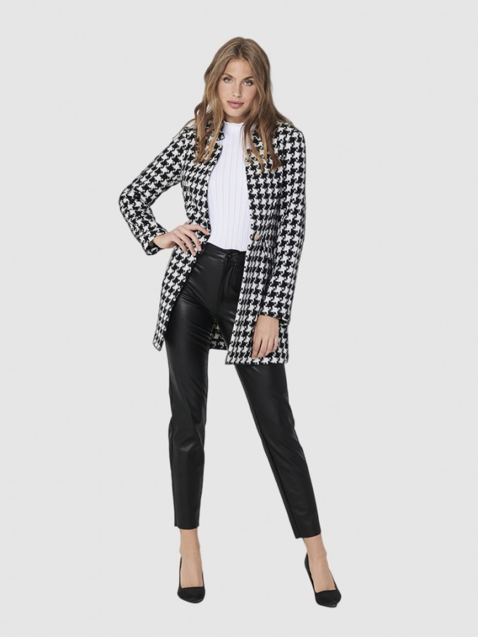 Chaqueta Mujer Negro Con Blanco Only