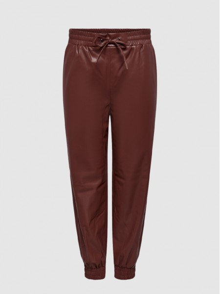 Pants Woman Bordeaux Only