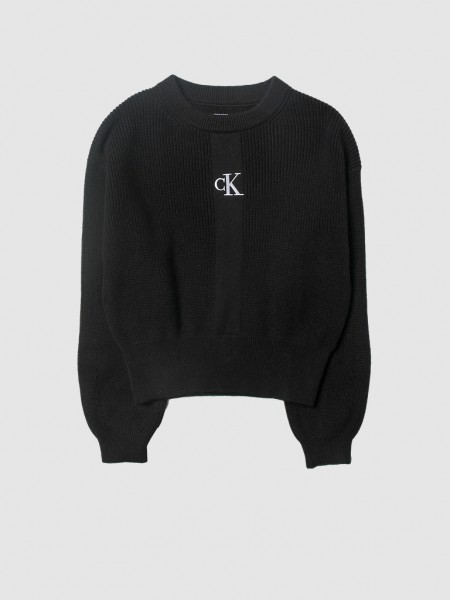 Sweatshirt Girl Black Calvin Klein