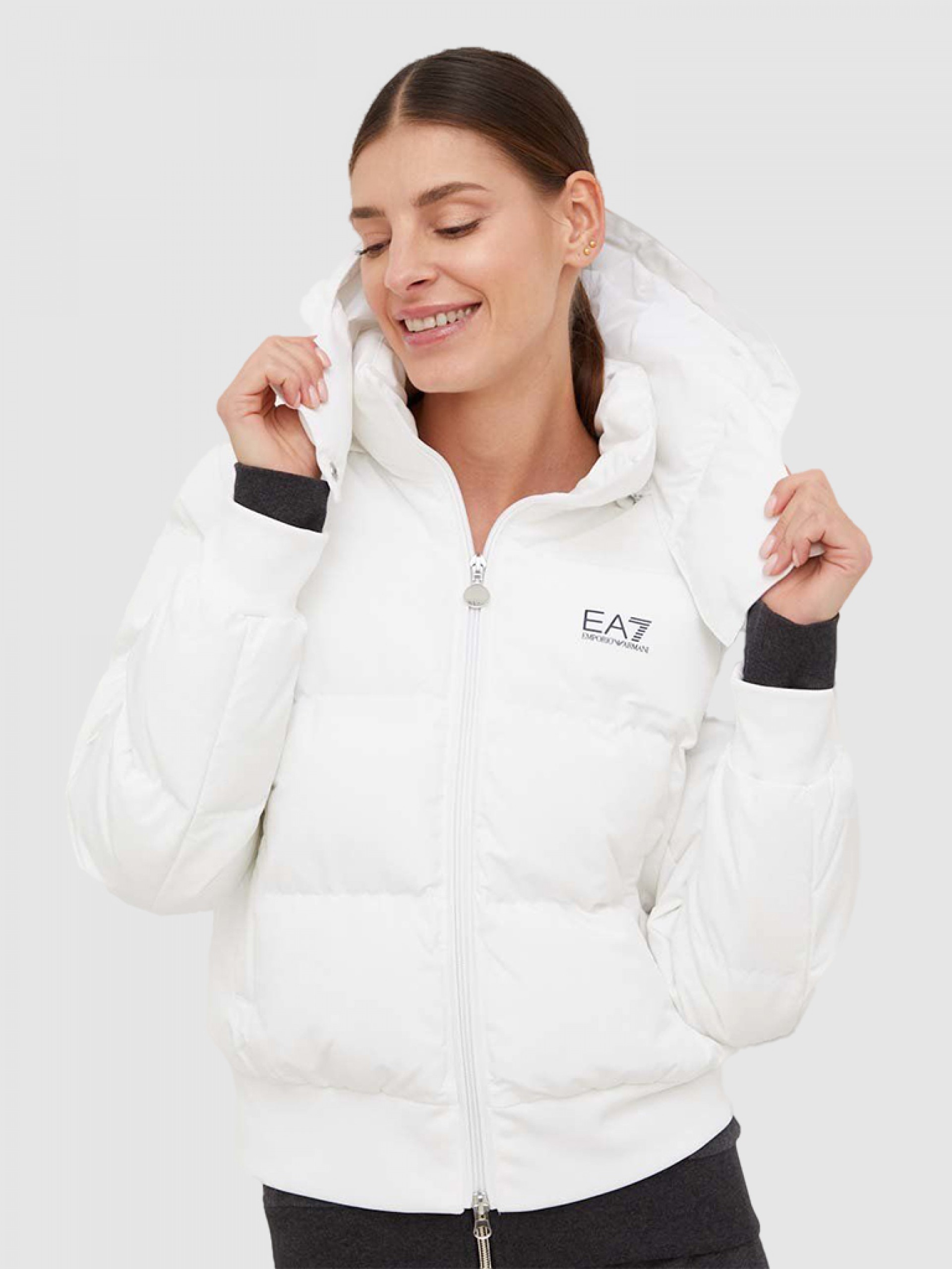 EMPORIO ARMANI M ホワイト スキー アウター レディース Jacket Woman White Ea7 Emporio Armani - 6Ltb04Tn8Az