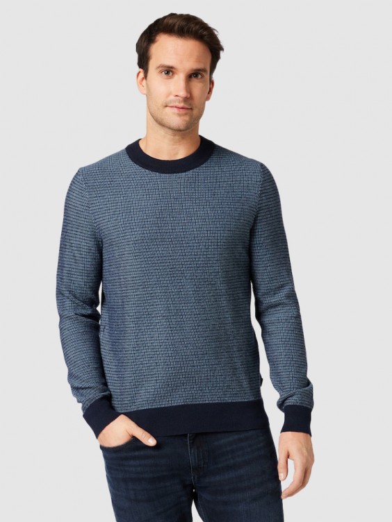 Sweatshirt Man Navy Blue Hugo Boss 50474865 50474865.38 Mellmak