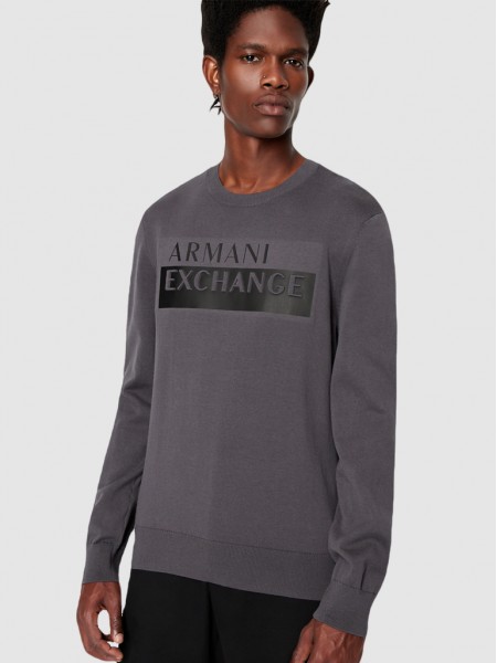 Knitwear Man Grey Armani Exchange