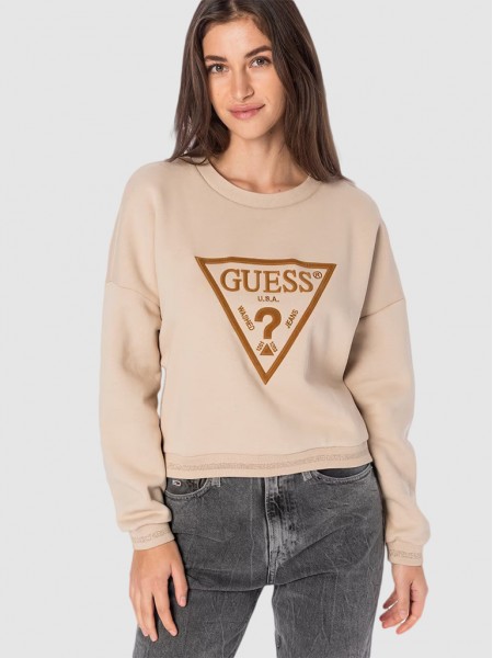 Sweatshirt Woman Beige Guess