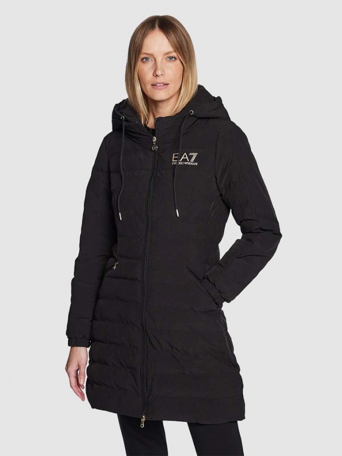 Armani black sale coat womens