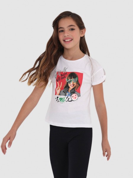 Camiseta Nia Blanco Mayoral