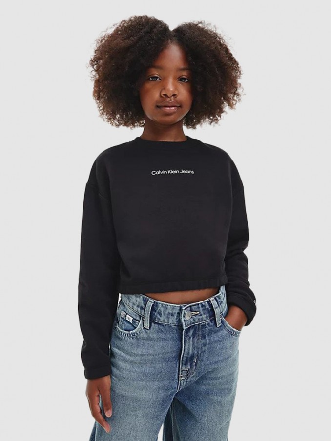 Sweatshirt Menina Boxy Logo Calvin Klein