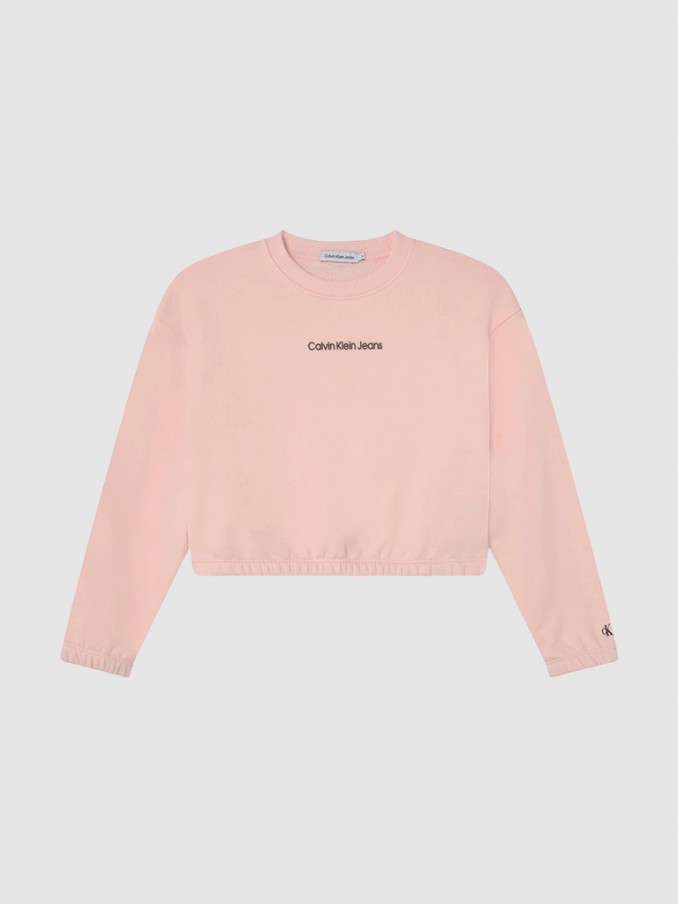 Sweatshirt Menina Boxy Logo Calvin Klein