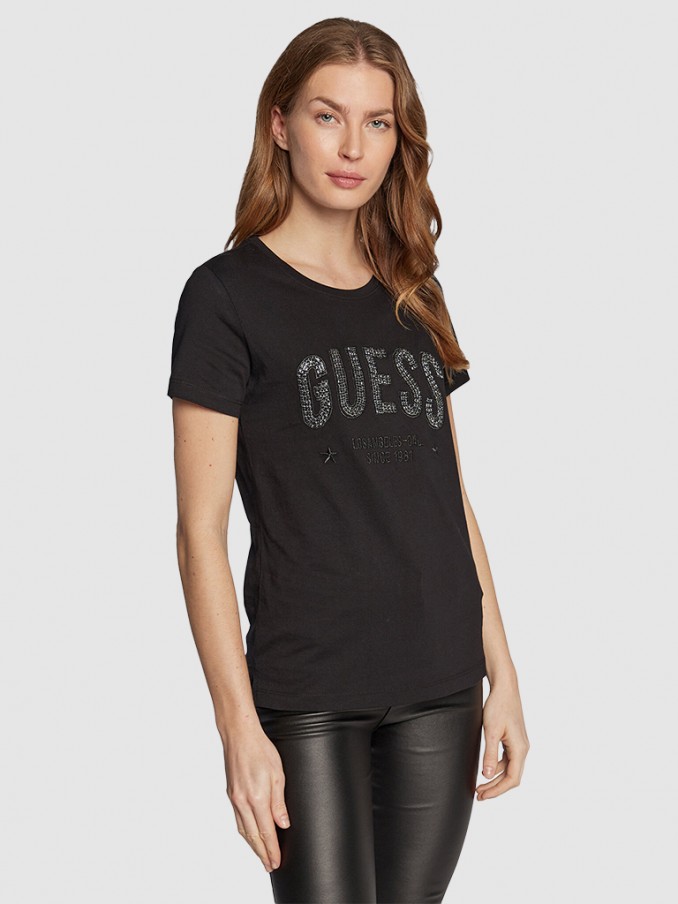 Guess Black Cotton T-Shirt