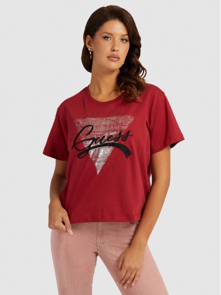 Camiseta Mujer Rojo Guess