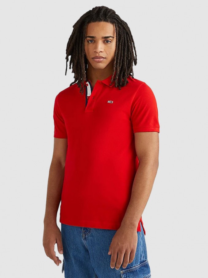 Polo Shirt Man Red Tommy Jeans