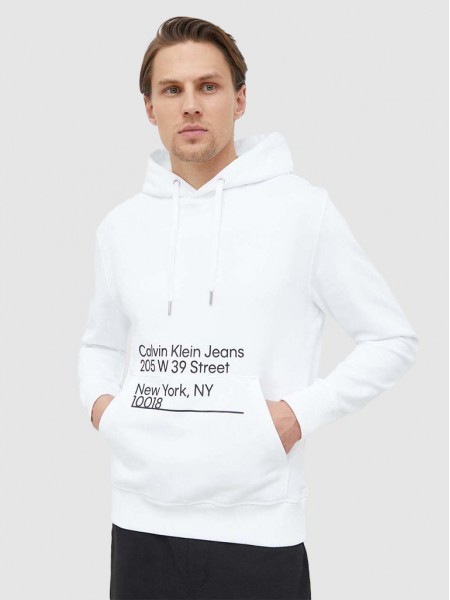 Sweatshirt Man White Calvin Klein