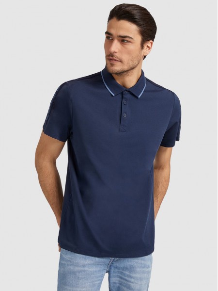 Polo Shirt Man Navy Blue Guess