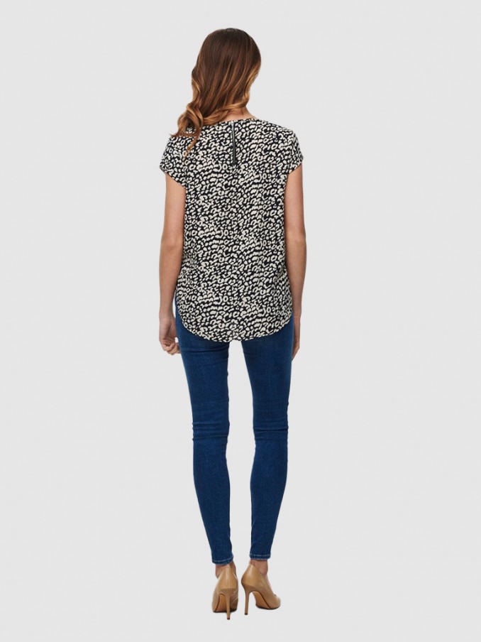 Blusa Mujer Negro Con Blanco Only
