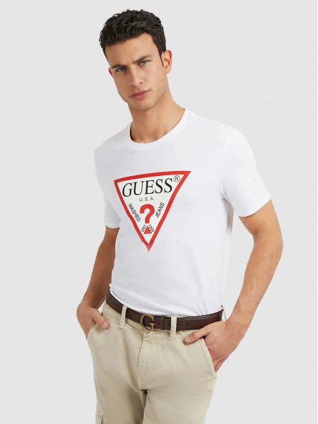 Camiseta Hombre Blanco Guess