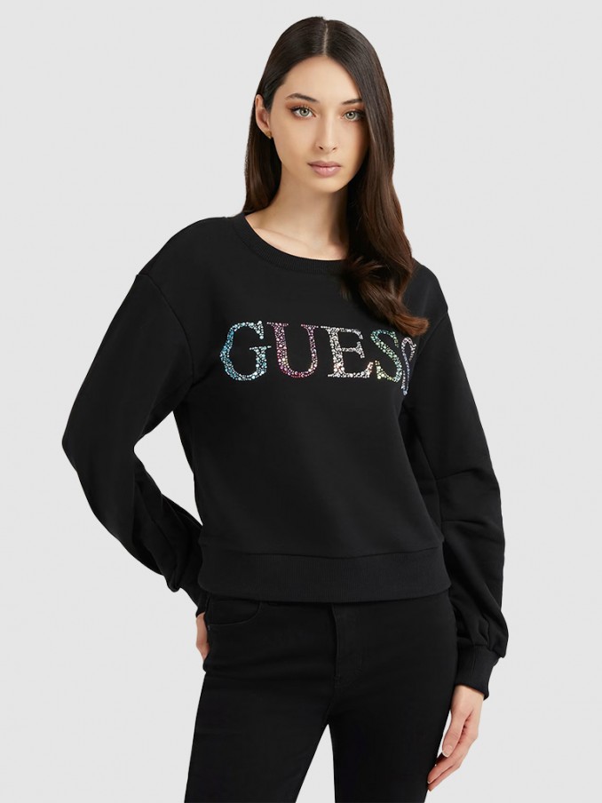 Sweatshirt Mujer Negro Guess