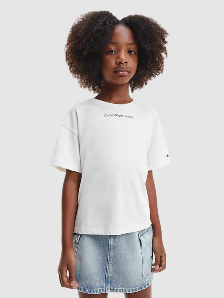 T-Shirt Menina Logo Boxy Calvin Klein