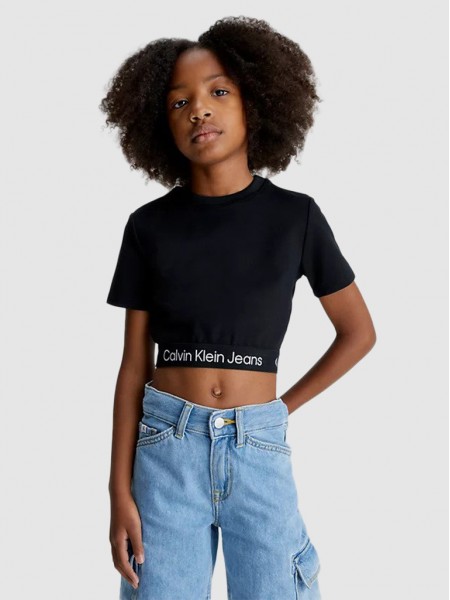 Top Menina Logo Tape Calvin Klein