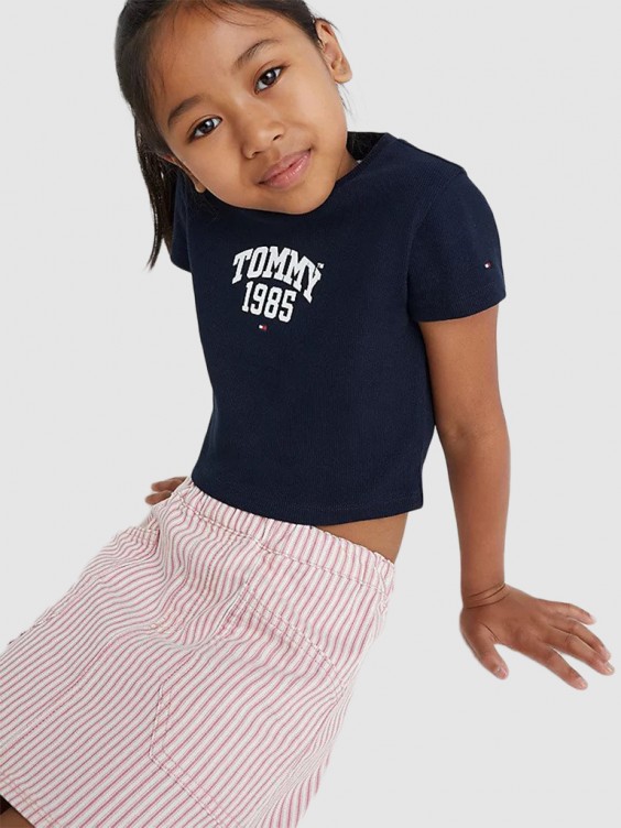 T Shirt Girl Navy Blue Tommy Jeans Kids Kg0Kg07211 KG0KG07211