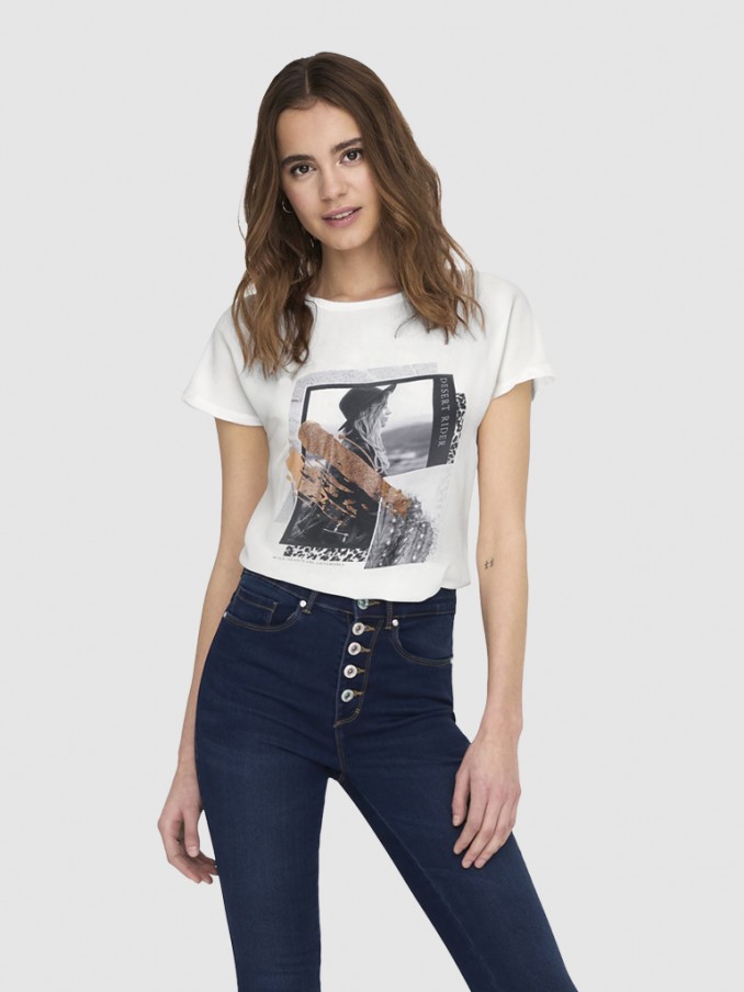 Camiseta Mujer Blanco Only