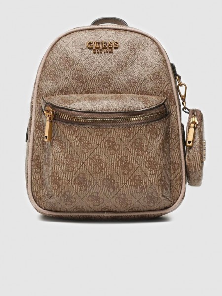 Backpack Woman Beige Guess