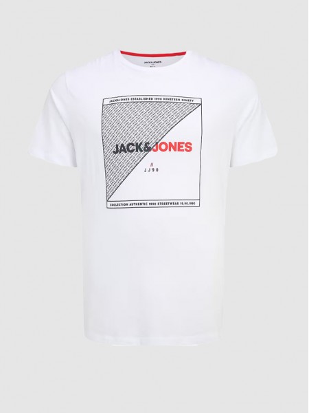 T-Shirt Man White Jack & Jones