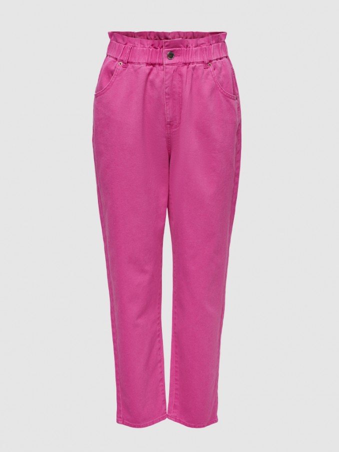 Pantalones Mujer Rosa Only