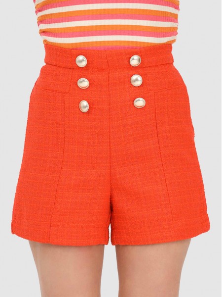 Pantalones Cortos Mujer Naranja Only