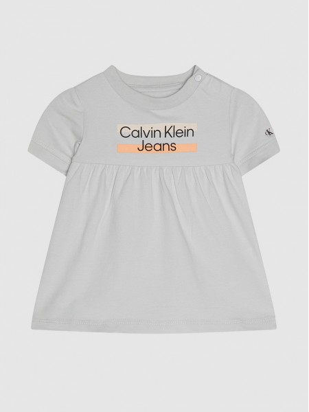 Vestido Beb Menina Hero Logo Calvin Klein