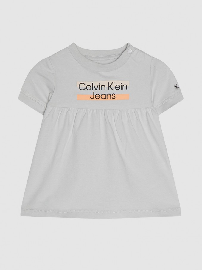Vestido Beb Menina Hero Logo Calvin Klein